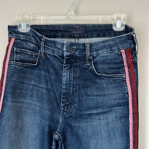 MOTHER High Waisted Looker Jean Here Kitty Kitty Glitter Race Sz 27 - Picture 5 of 15